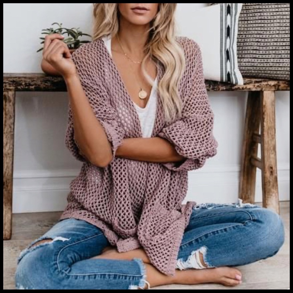 Transitional Open Knit Cardi